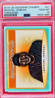 2019 Upper Deck UD Goodwin Champions Turquoise 51 Michael Jordan PSA 10 Gem Mint