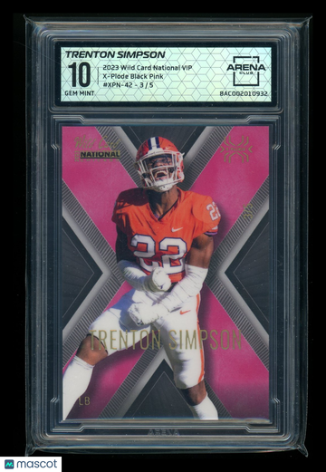 2023 Wild Card National VIP X-Plode Black Pink Trenton Simpson #XPN-42 /5 VIP Arena Club 10