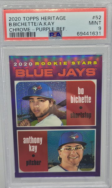 2020 Topps Heritage Chrome Purple #52 Bichette/Kay RC PSA 9