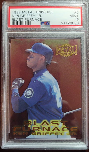 1997 Metal Universe Ken Griffey Jr. Blast Furnace #6 PSA 9