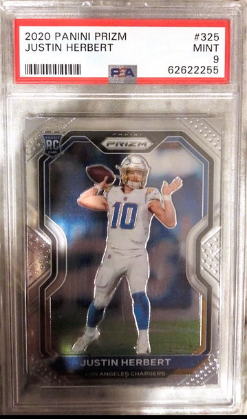 2020 Justin Herbert Panini Prizm Base PSA 9