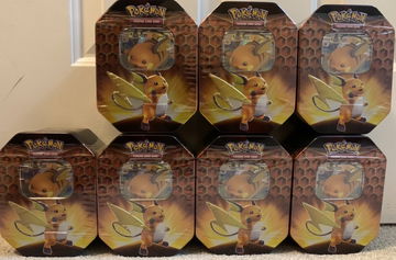 Pokémon Hidden Fates Tin x7 Raichu