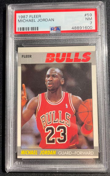 1987 Fleer MICHAEL JORDAN #59 PSA 7 — Great Color