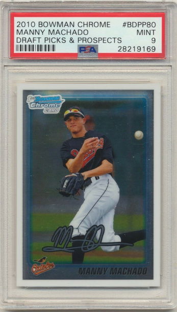 QTY! PSA 9 MINT! MANNY MACHADO 2010 BOWMAN CHROME PROSPECTS ROOKIE CARD #BDPP80