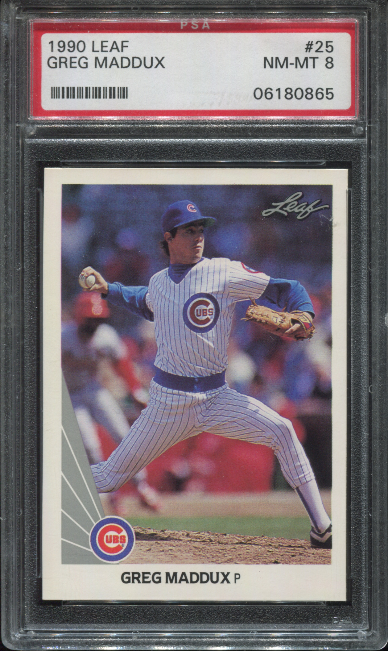 1990 Leaf Greg Maddux PSA 8