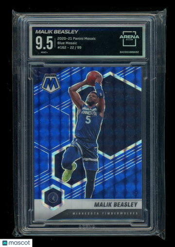 2021 2020-21 Panini Mosaic Blue Mosaic Malik Beasley #162 /99 Arena Club 9.5