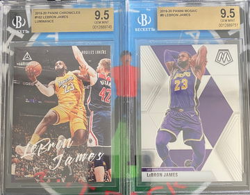 19-20 lebron James lot. Luminance & mosaic bgs 9.5 gem mint. Lakers