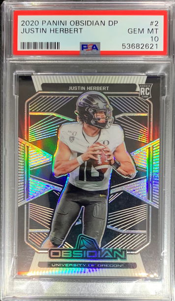2020 Panini Obsidian DP Justin Herbert PSA10 GEM 