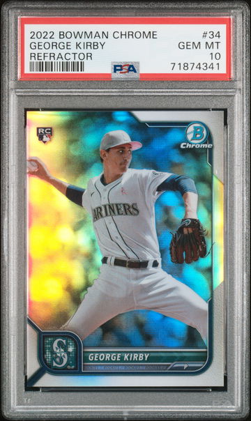 2022 Bowman Chrome #34 George Kirby Refractor PSA 10