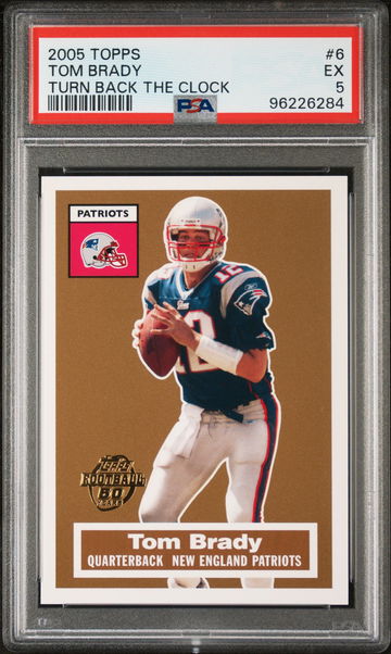 2005 TOPPS TOM BRADY TURN BACK THE CLOCK #6 PSA 5