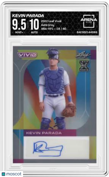 2022 Leaf Vivid Kevin Parada #BA-KP1 Auto Grey /40 Arena Club 9.5 Auto 10