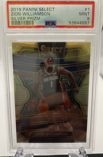 2019 Panini Select Zion Williamson SILVER PRIZM ROOKIE PSA 9 MINT