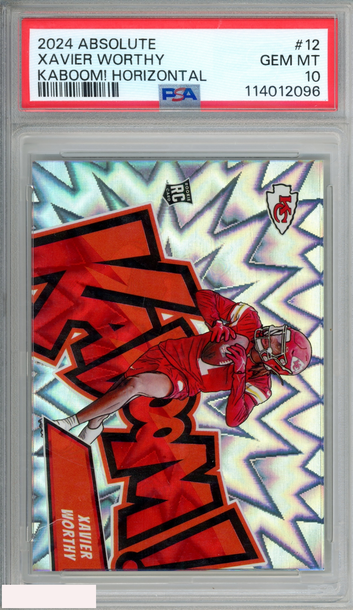 2024 PANINI ABSOLUTE KABOOM! HORIZONTAL XAVIER WORTHY #12 ROOKIE RC PSA 10
