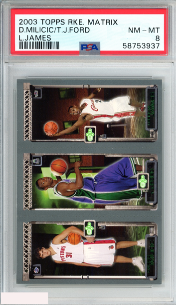 2003 TOPPS ROOKIE MATRIX DARKO MILICIC TJ FORD LEBRON JAMES RC PSA 8 NM-MT