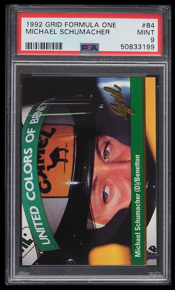 1992 Grid Formula One Michael Schumacher PSA 9 (ships from PWCC)