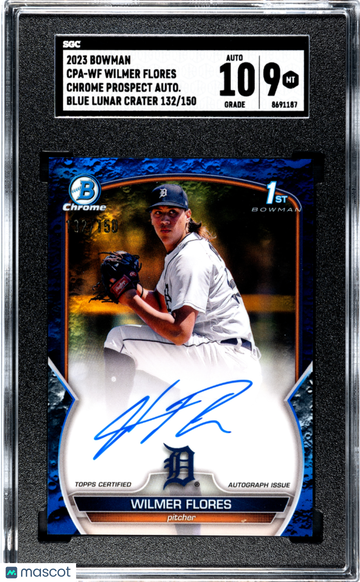 2023 Topps Athletes Unlimited Wilmer Flores #CPA-WF CHR. Pros. Autograph Blue Lunar CR. Refractor /150 SGC 9 Auto 10