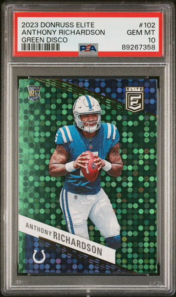 2023 Donruss Elite Green Disco Anthony Richardson Rookie RC #102 PSA 10