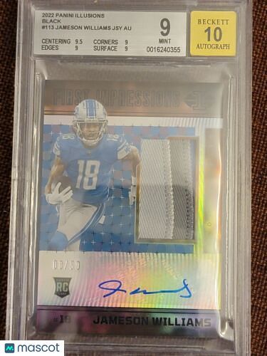 2022 Illusions JAMESON WILLIAMS #113~First Impressions 3-Color RPA~RC 8/50 Lions