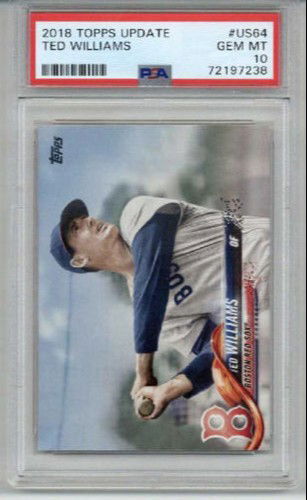 2018 TOPPS UPDATE #US64 TED WILLIAMS BOSTON RED SOX CARD PSA 10 LOW POP RARE