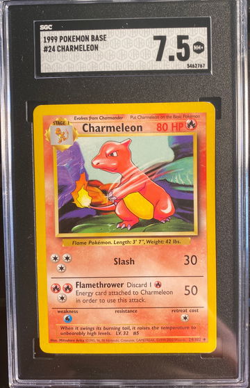 1999 Pokémon base set #24 charmeleon 7.5 NM+