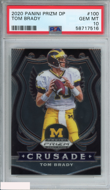 2020 PANINI PRIZM DRAFT PICKS TOM BRADY #100 MICHIGAN WOLVERINES PSA 10 GEM MT