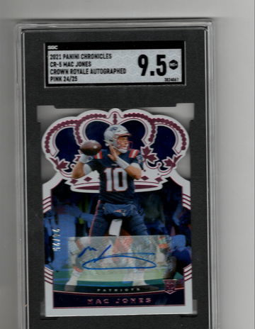 2021 Chronicles Mac Jones Die-Cut Crown Royale Auto Pink 24/25 