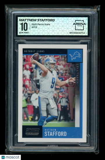2020 Panini Score Matthew Stafford #219 Arena Club 10