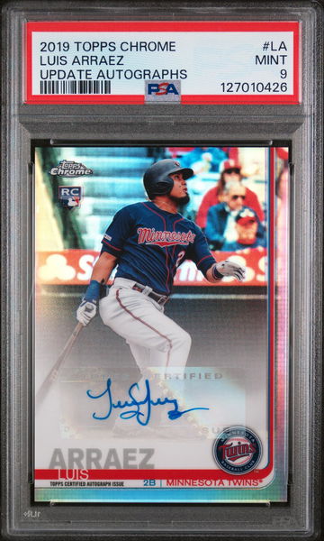 2019 Topps Chrome Update Autograph Refractor Luis Arraez #CUALA PSA 9