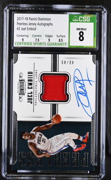 2017 JOEL EMBIID PEERLESS JERSEY AUTO 