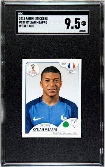 Kylian Mbappe 2018 Panini World Cup Sticker SGC 9.5