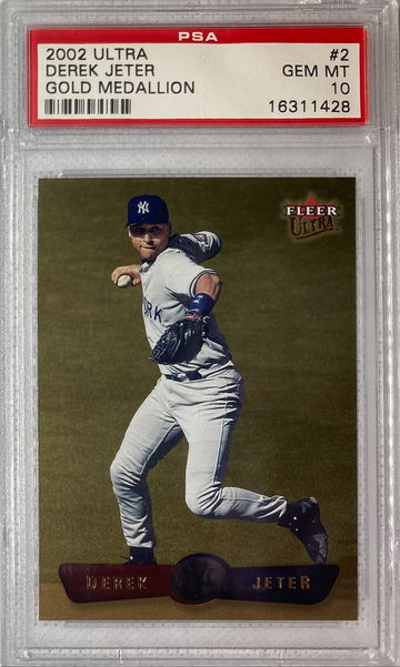 2002 Ultra Derek Jeter Gold Medallion #2 PSA 10 ( Pop 3🔥) Impossible Gem