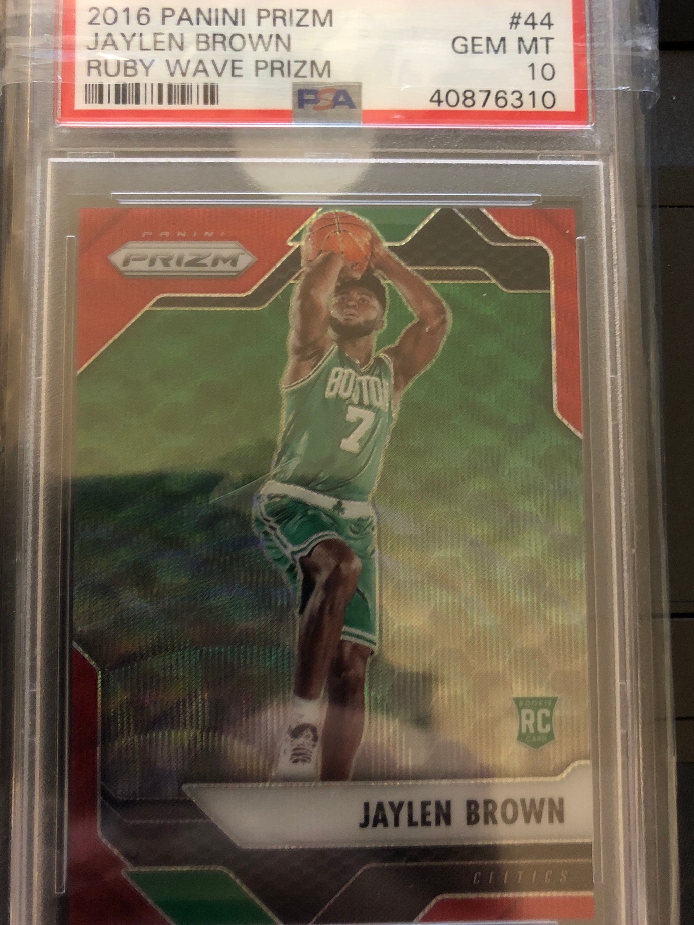Jaylen Brown 2016 Prizm Ruby Wave PSA 10