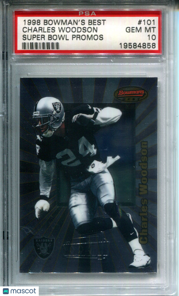 1998 Bowman's Best Super Bowl Promo Charles Woodson #101 Promos PSA 10