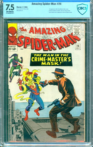 Amazing Spider-Man #26 (1965) CBCS 7.5 --1st Crimemaster & Patch; Lee/Ditko CGC
