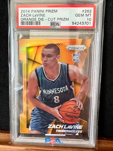 Panini Prizm Zach LaVine Orange Die Cut Prizm #/139 PSA 10