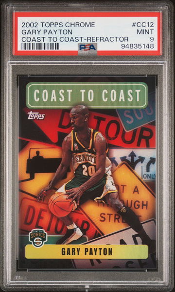 2002 TOPPS GARY PAYTON CHROME COAST TO COAST COAST TO COAST-REFRACTOR #CC12 PSA 9 BK.C1.16