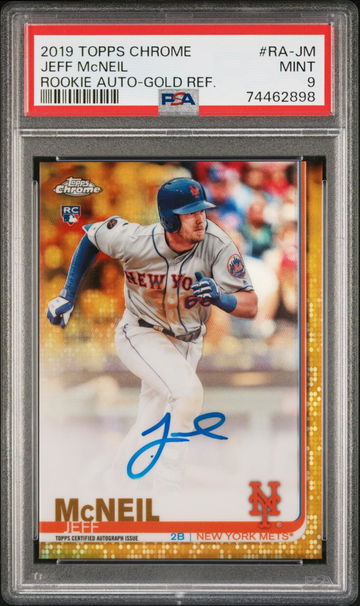 2012 Topps Chrome Rookie Autographs Jeff McNeil #RA-JM ROOKIE AUTO-GOLD REF. PSA 9