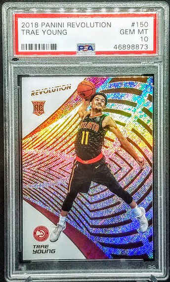 Trae Young 2018-19 Panini Revolution RC Rookie Card # 150 Graded PSA Gem Mint 10