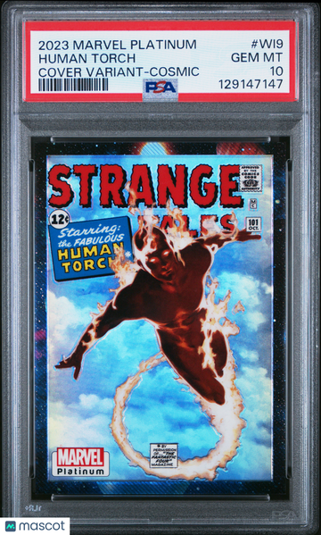 2023 Upper Deck Marvel Platinum Cover Variant Human Torch #WI9 PSA 10