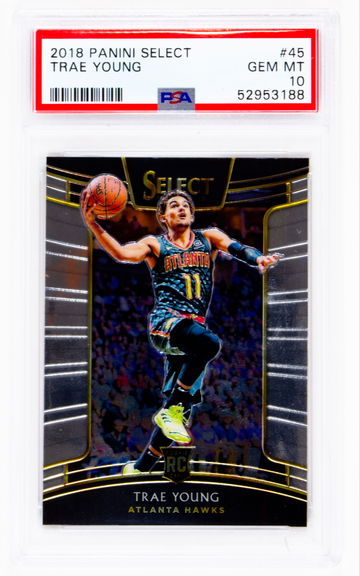 2018-19 Panini Select Trae Young RC Rookie #45 PSA 10