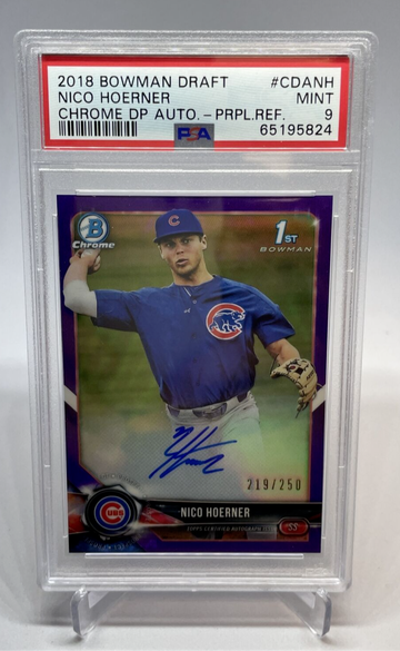 2018 Bowman Chrome Draft Nico Hoener Purple Refractor /250 PSA 9