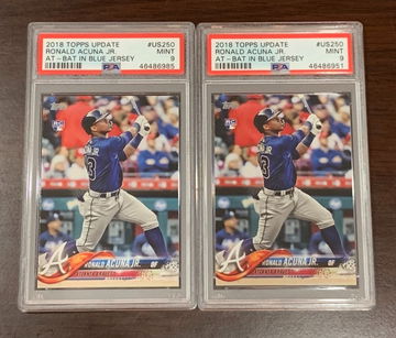 (2) 2018 Topps Update Ronald Acuna PSA 9