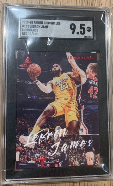 2019-20 Panini Chronicles Luminance Red Lebron James 18/149 SGC 9.5