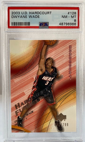 2003-04 UD Hardcourt Dwyane Wade Rookie /799 PSA 8