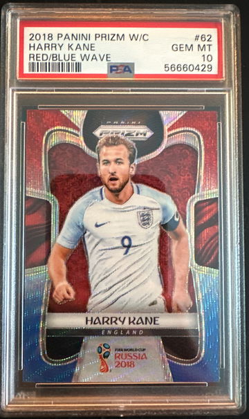 Harry Kane 2018 World Cup Prizm Red Blue Wave PSA 10