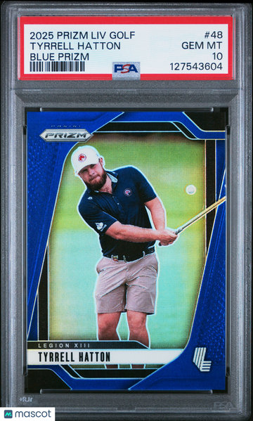 2025 Panini Prizm LIV Golf Tyrrell Hatton #48 Blue PSA 10