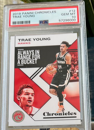 2019 Panini Chronicles Trae Young #12 PSA 10 GEM Mint Atlanta Hawks Second Year!