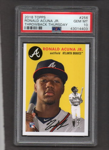 2018 Topps Throwback Thursday TBT #256 Ronald Acuna Jr PSA 10 RC Rookie
