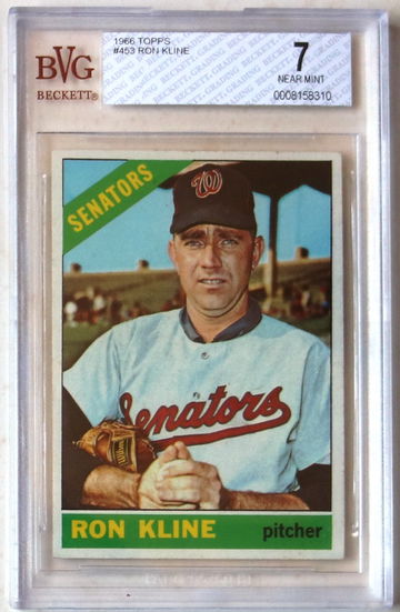 1966 Topps #453 Ron Kline BVG 7 NEAR MINT