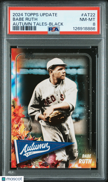 2024 Topps Update Autumn Tales Babe Ruth #AT22 Black /299 PSA 8